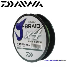 Шнур Daiwa J-Braid X4E Dark-Green #2,5 диаметр 0,21мм размотка 270м тёмно-зелёный